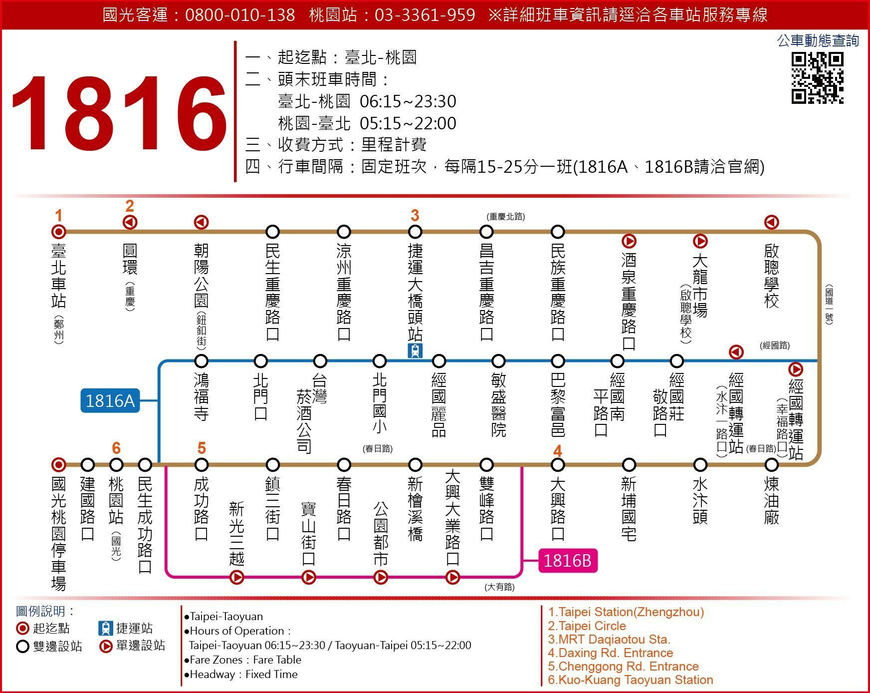 1816Route Map-Kuo-Kuang Bus