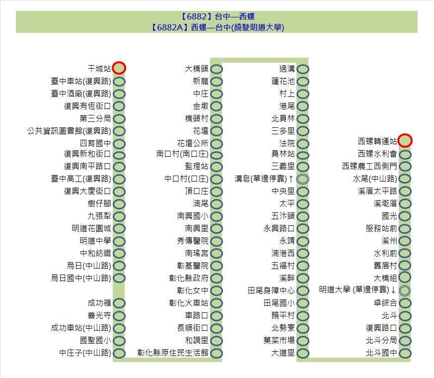 6882Route Map-Yuan Lin Bus