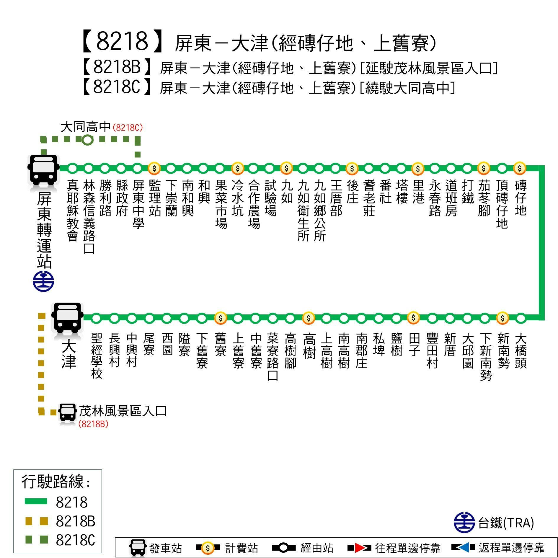8218Route Map-Pingtung Bus