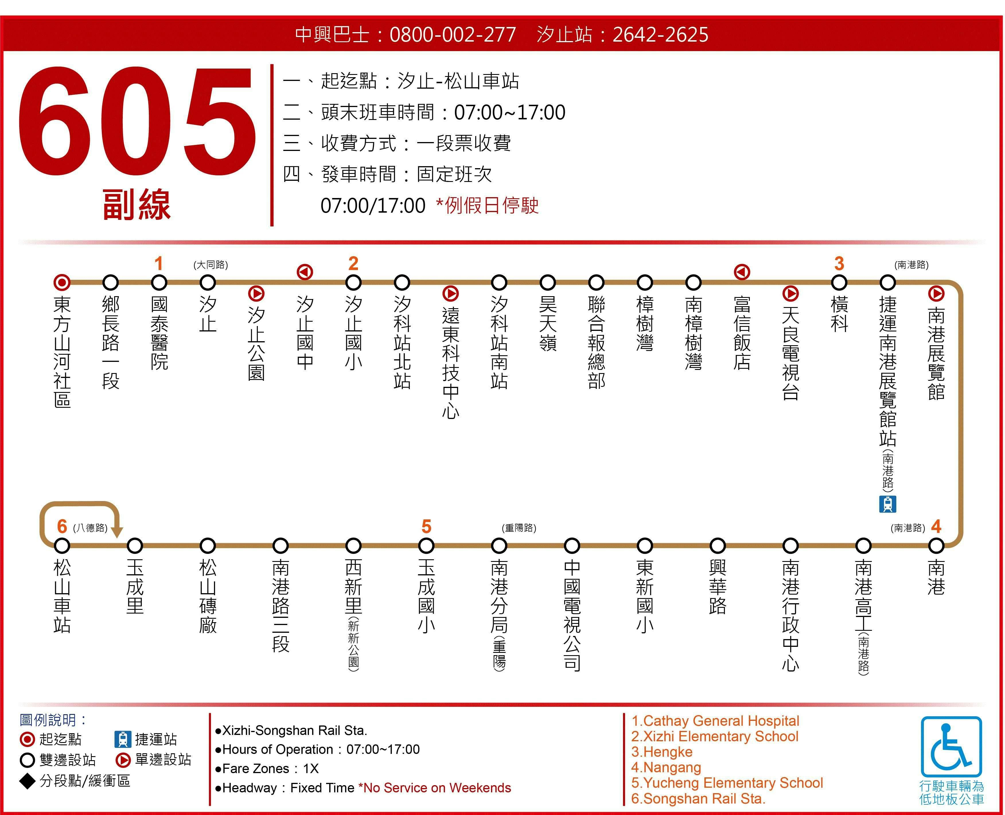 605SubRoute Map-台北市 Bus